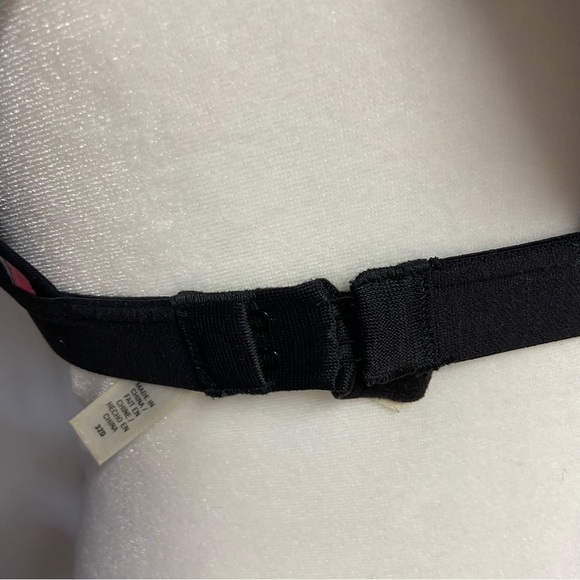 Victoria Secret Sport VSX Pink Black Sports Bra Size 32D Super Support Athletic - Picture 6 of 11